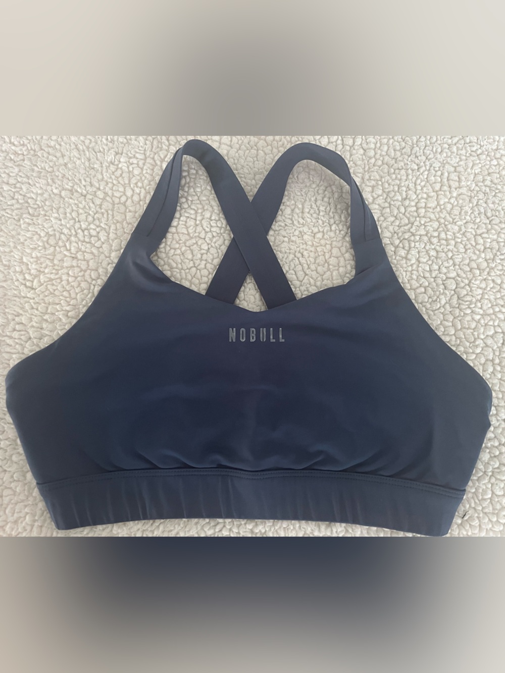 NOBULL Women's Navy Cross-Strap Sports Bra - Picture 1 of 3